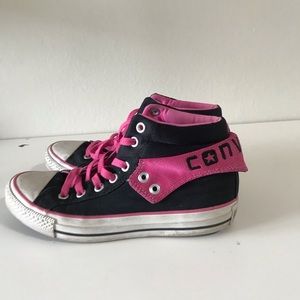 Converse black and pink sneakers